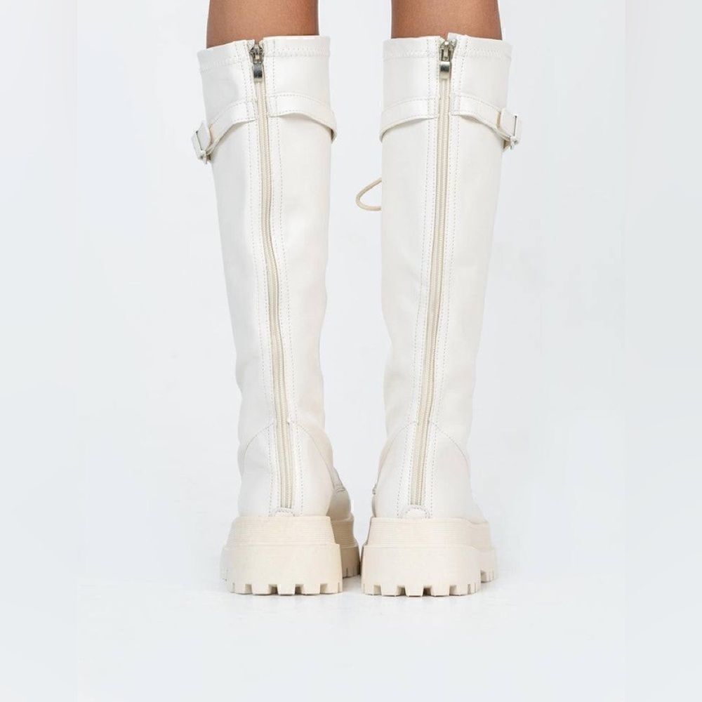 FULTON LACE UP BOOTS CREAM - Picture 3 of 7